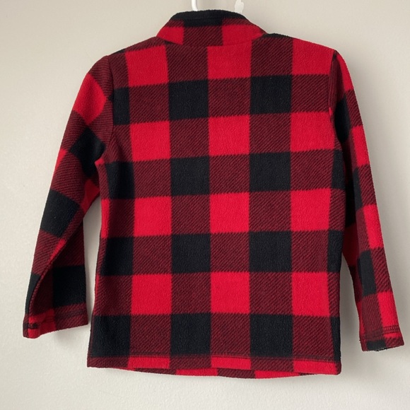 Boys Jumping Beans Red Buffalo Plaid Half Zip Pullover - Picture 2 of 5